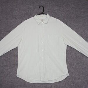 J.Crew Secret Wash Shirt Mens XL Green Gingham Classic Fit Stretch Button Down